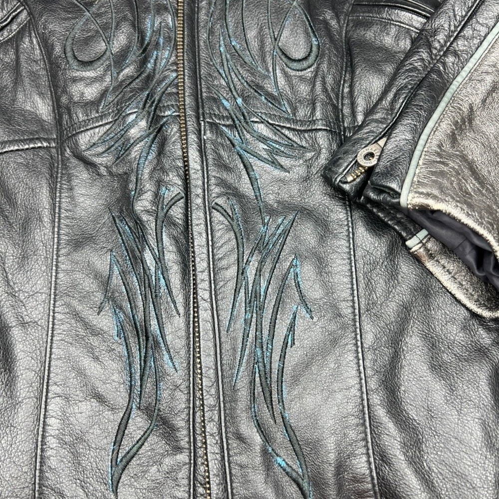 Harley Davidson Leather Jacket - Women's XL - 07 McBling Y2K - Twilight - Picture 6 of 11